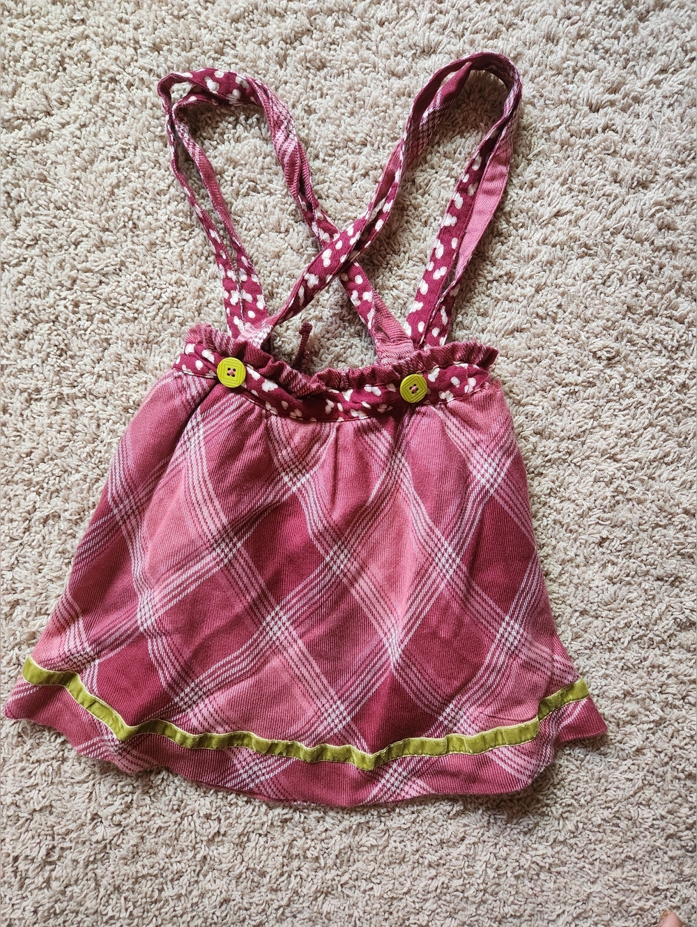 Matilda Jane girls' flannel overall plaid jumper skirt